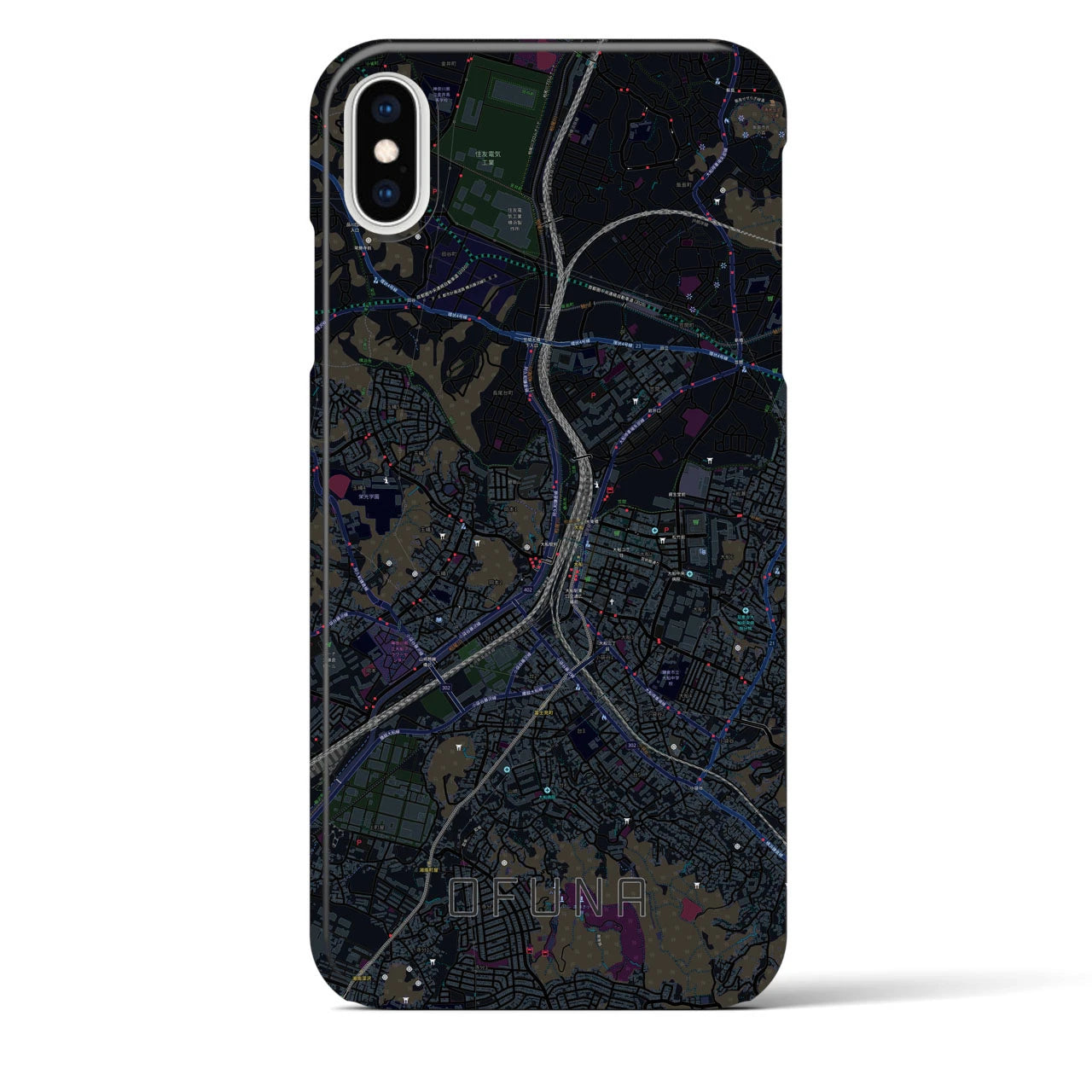 【大船(神奈川県)】地図柄iPhoneケース(バックカバータイプ)