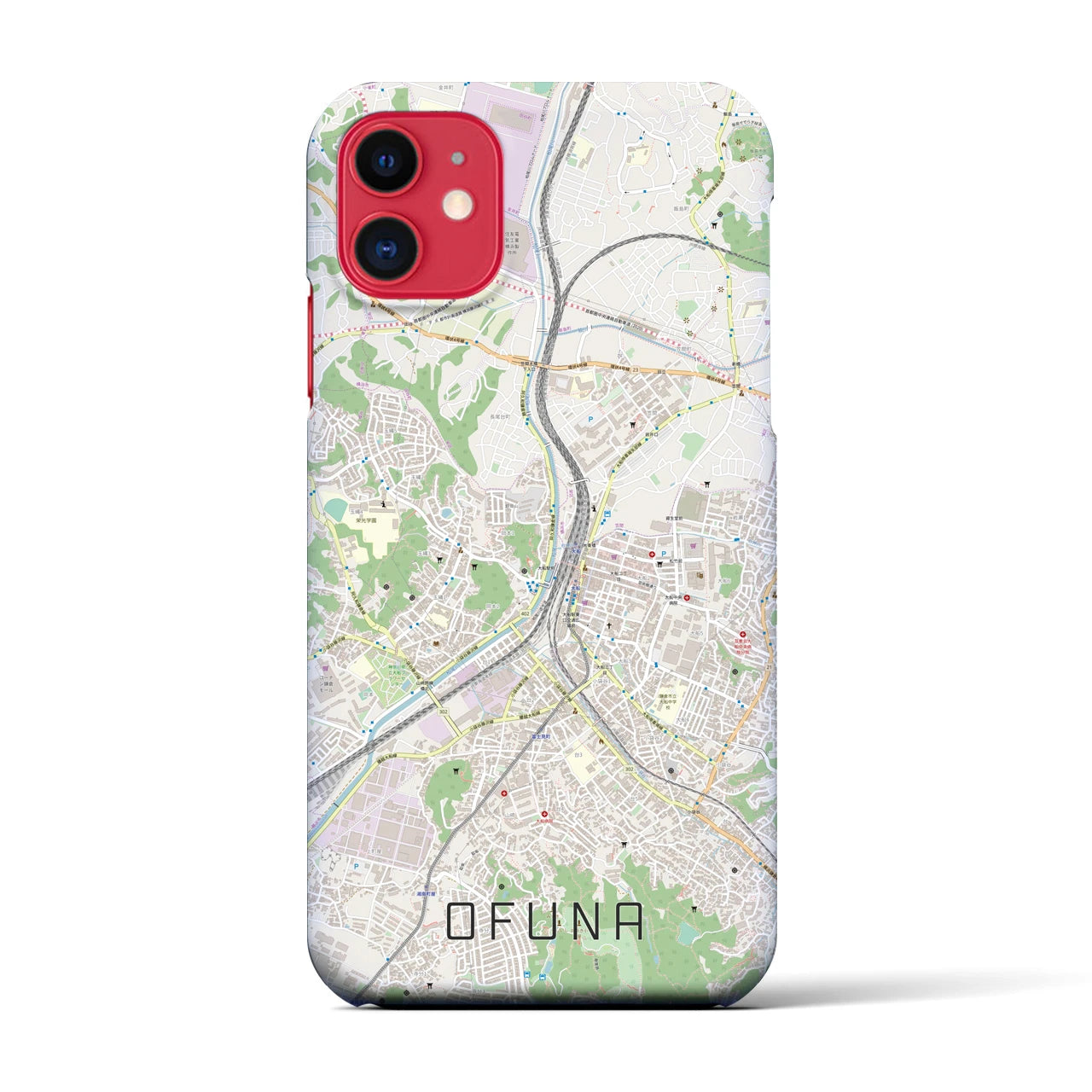 【大船(神奈川県)】地図柄iPhoneケース(バックカバータイプ)