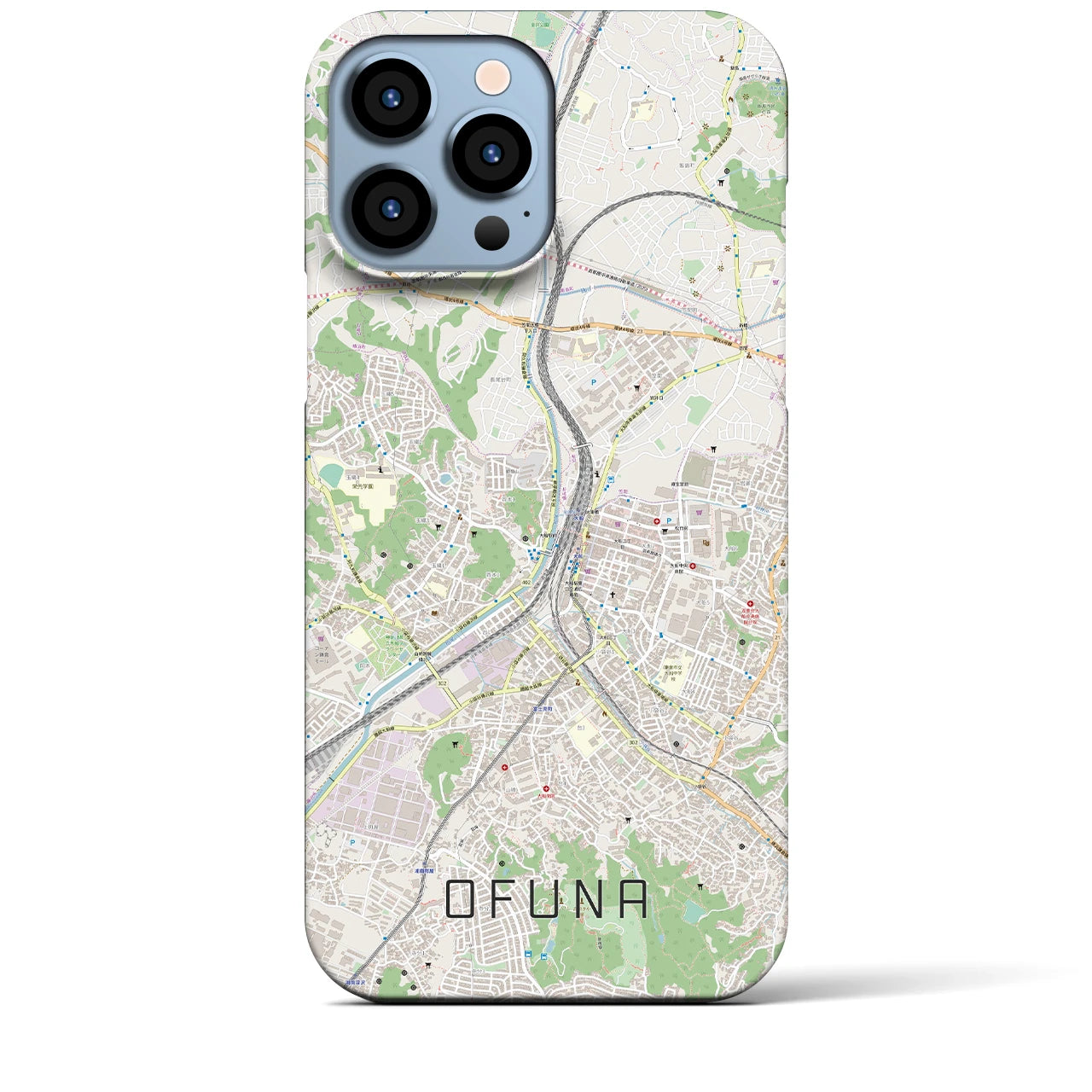 【大船(神奈川県)】地図柄iPhoneケース(バックカバータイプ)