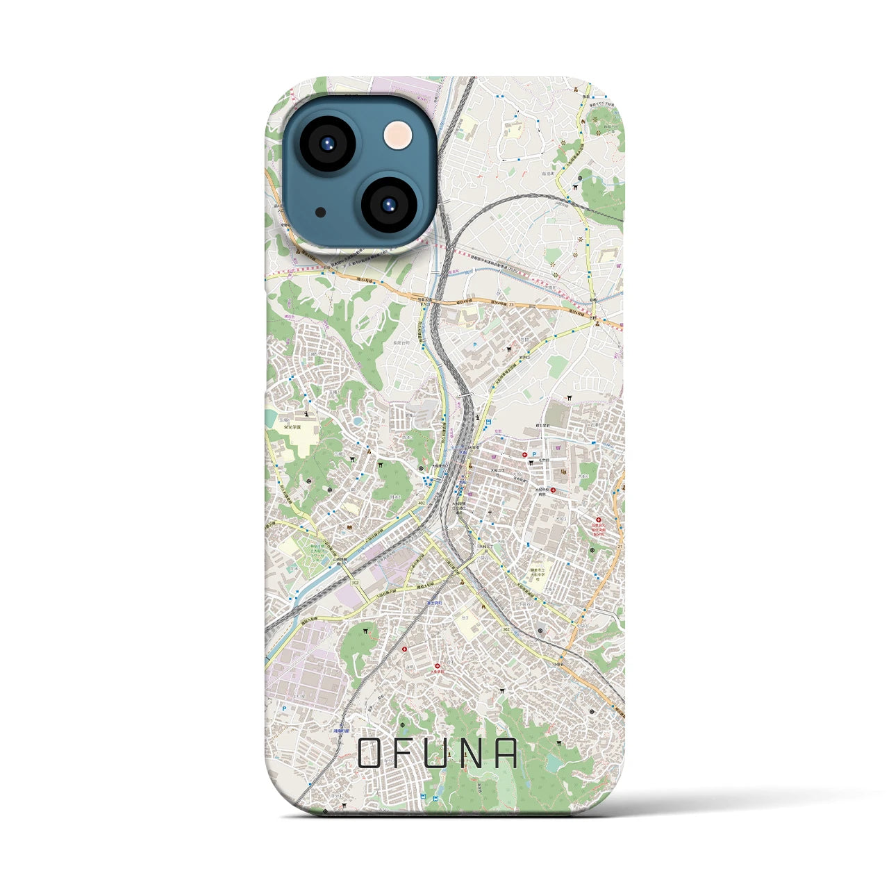 【大船(神奈川県)】地図柄iPhoneケース(バックカバータイプ)