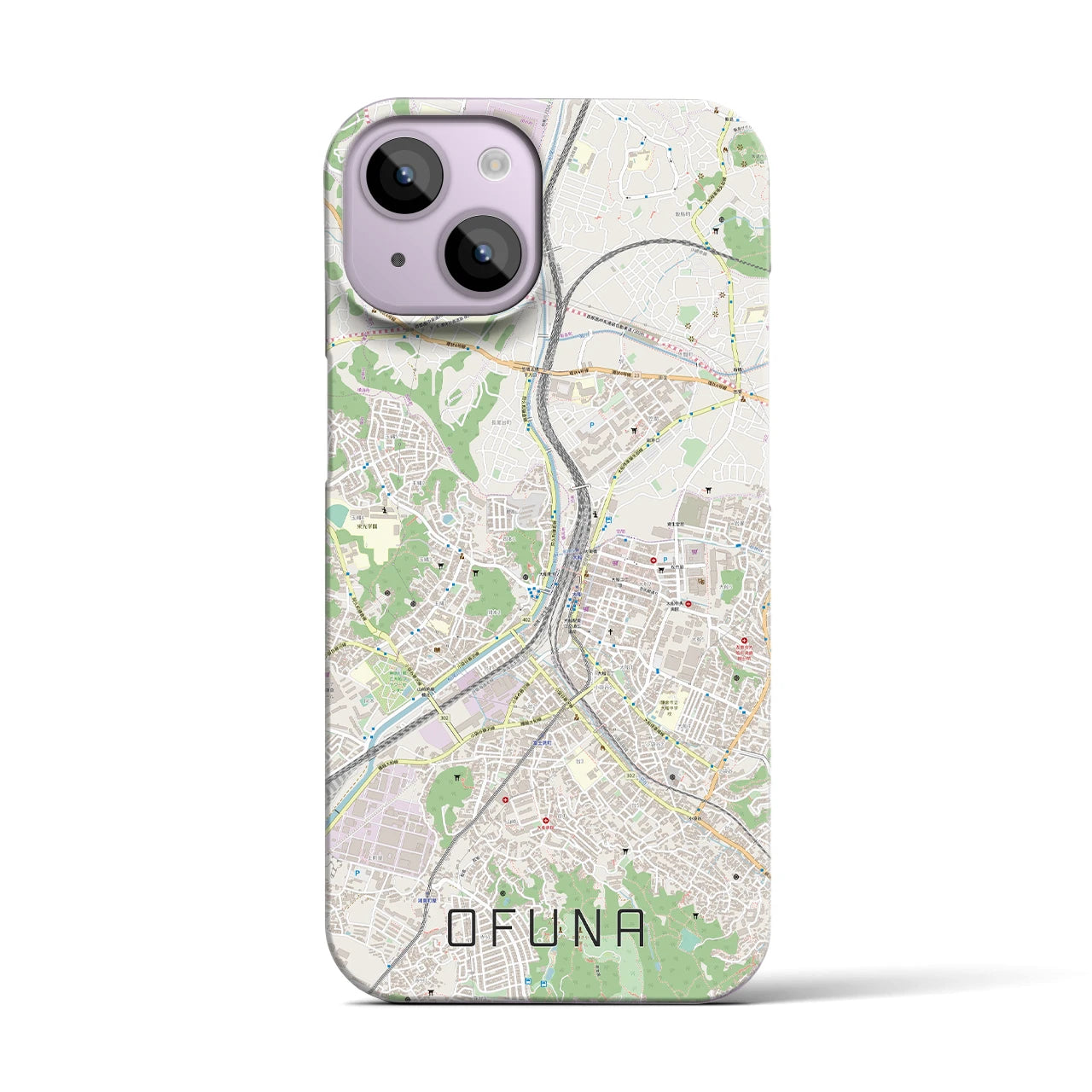 【大船(神奈川県)】地図柄iPhoneケース(バックカバータイプ)