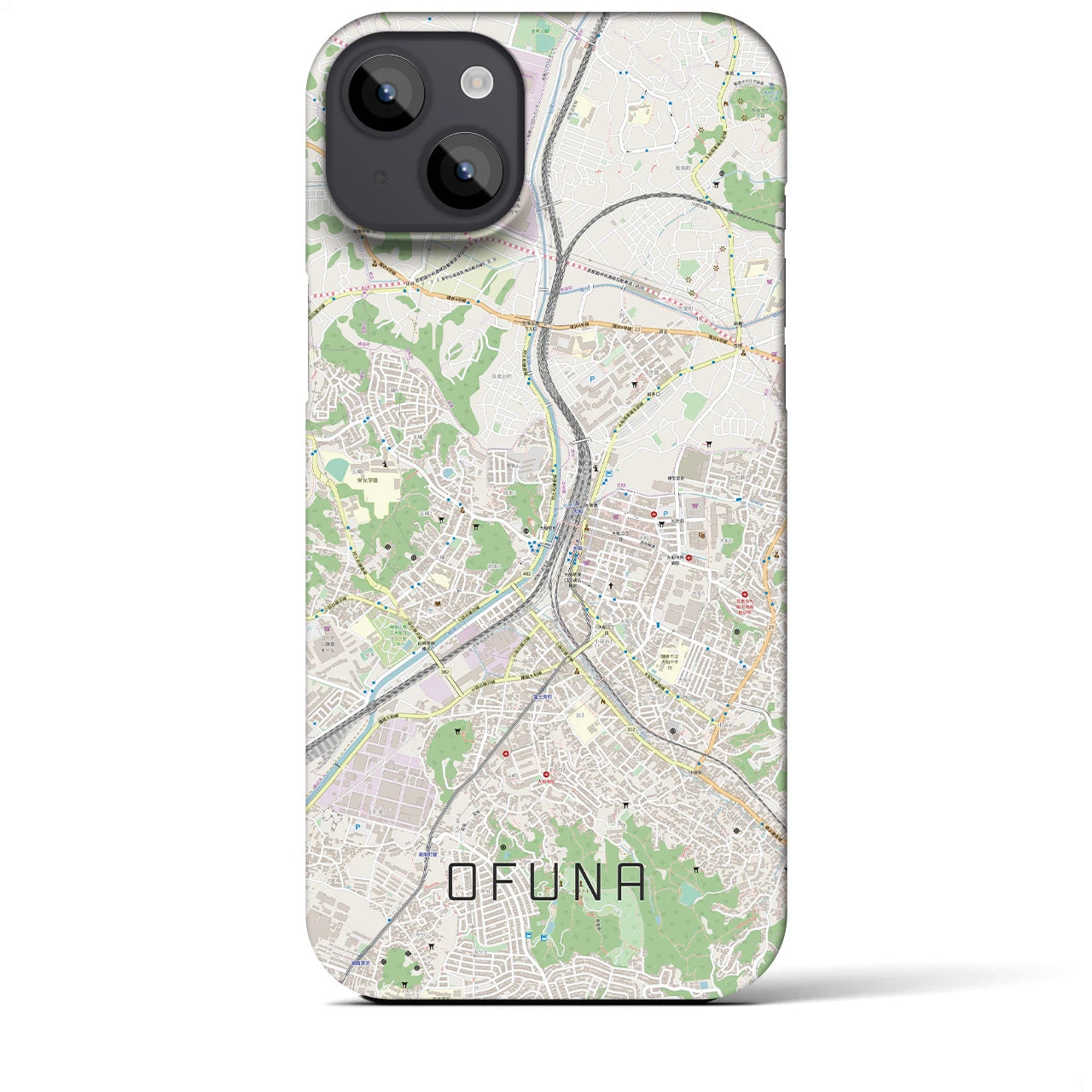 【大船(神奈川県)】地図柄iPhoneケース(バックカバータイプ)
