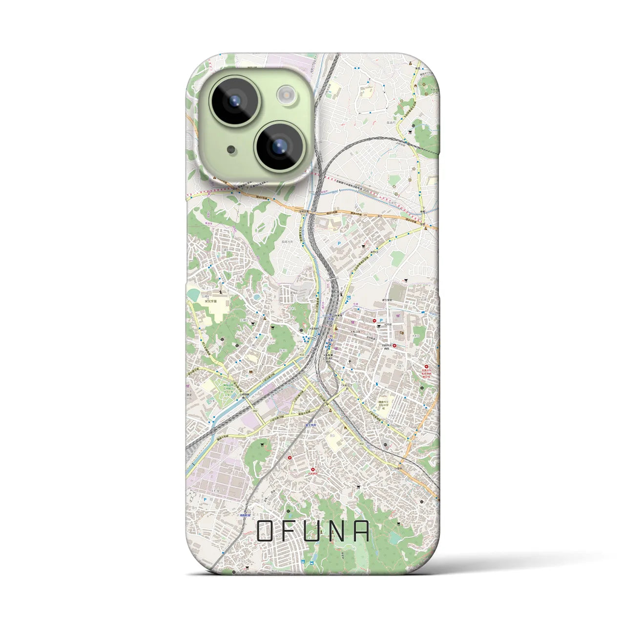 【大船(神奈川県)】地図柄iPhoneケース(バックカバータイプ)