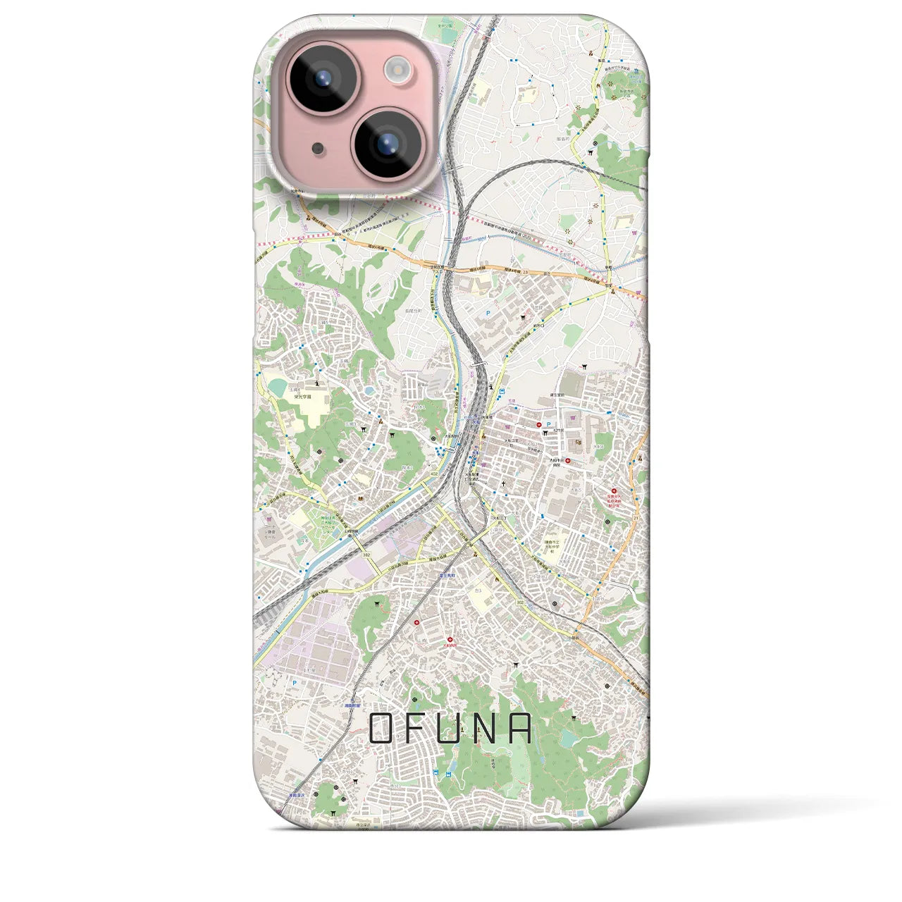 【大船(神奈川県)】地図柄iPhoneケース(バックカバータイプ)