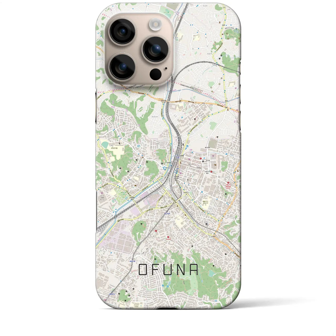 【大船(神奈川県)】地図柄iPhoneケース(バックカバータイプ)