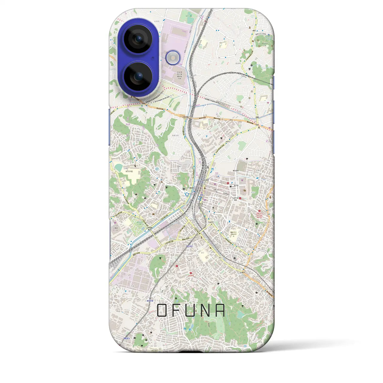 【大船(神奈川県)】地図柄iPhoneケース(バックカバータイプ)ブラック・iPhone 16 Pro Max 用