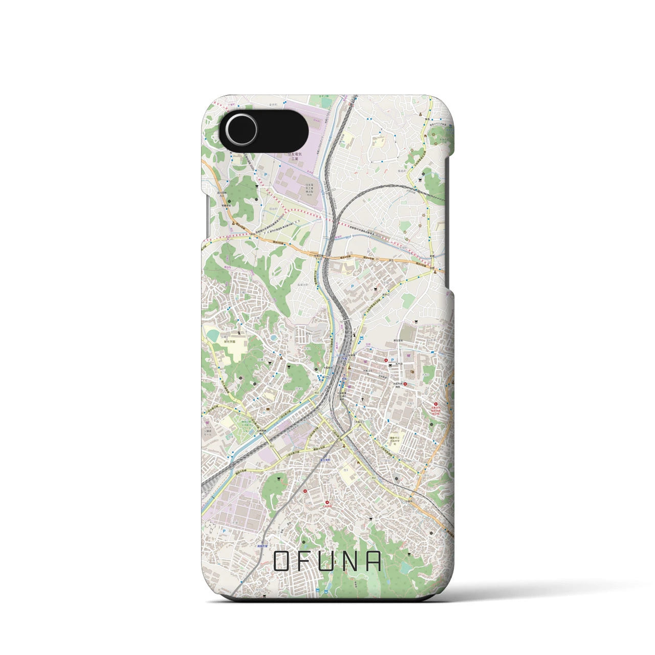 【大船(神奈川県)】地図柄iPhoneケース(バックカバータイプ)