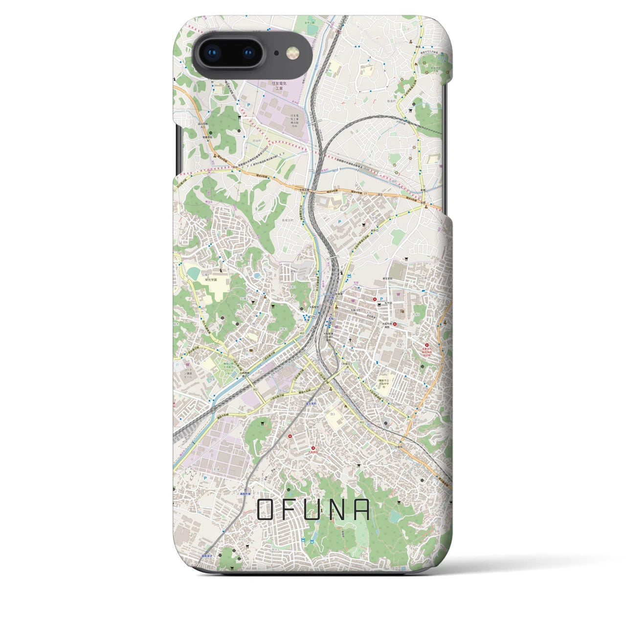 【大船(神奈川県)】地図柄iPhoneケース(バックカバータイプ)