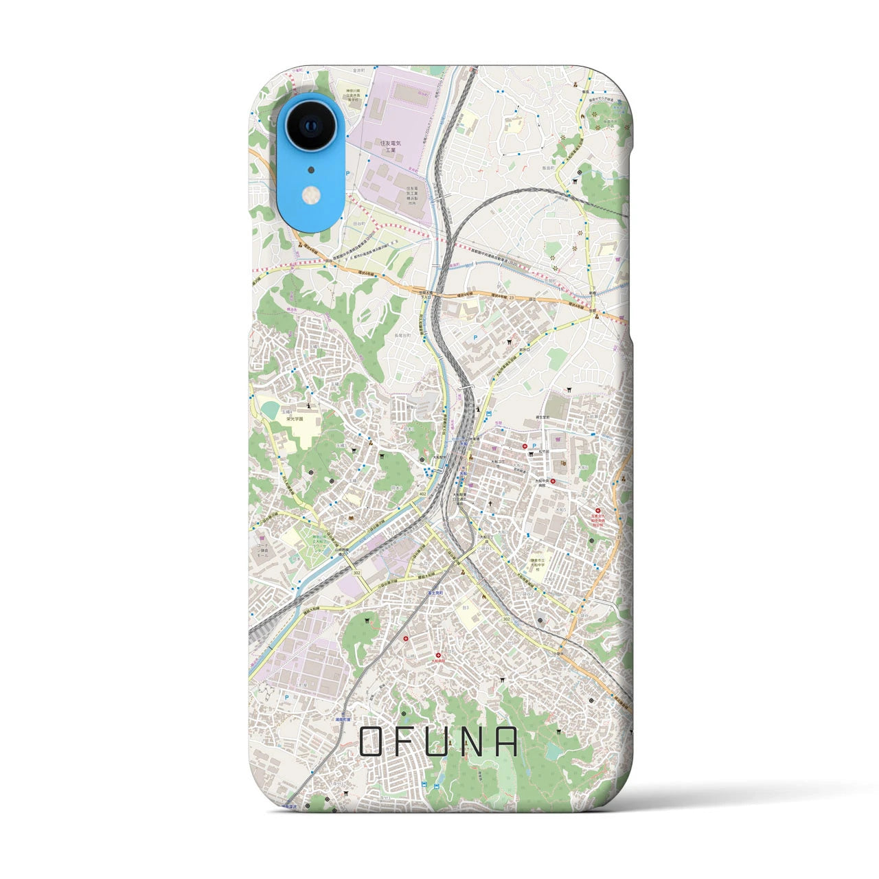 【大船(神奈川県)】地図柄iPhoneケース(バックカバータイプ)