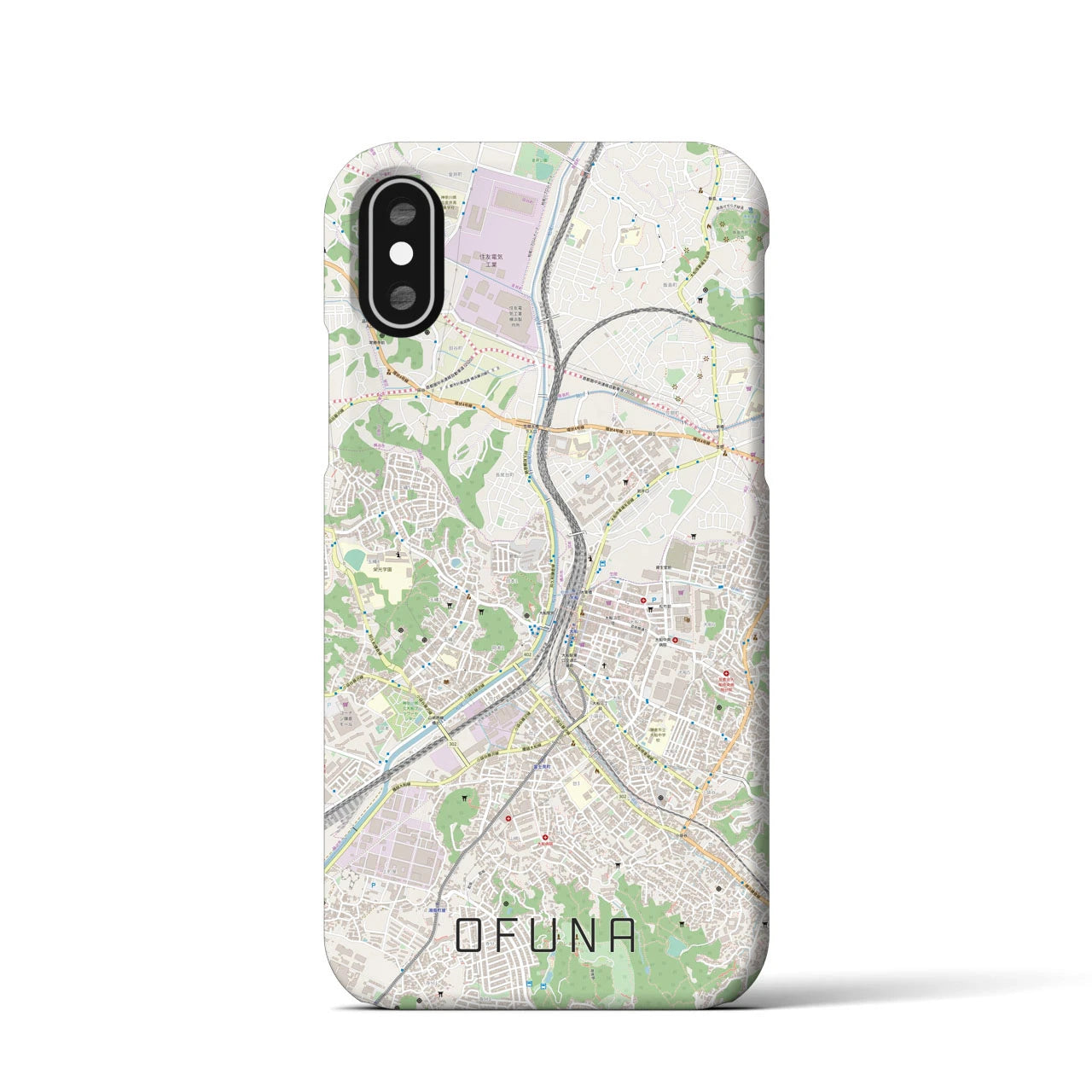 【大船(神奈川県)】地図柄iPhoneケース(バックカバータイプ)