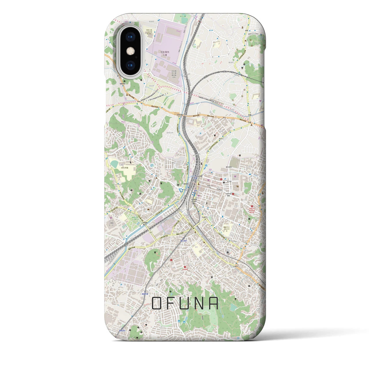 【大船(神奈川県)】地図柄iPhoneケース(バックカバータイプ)