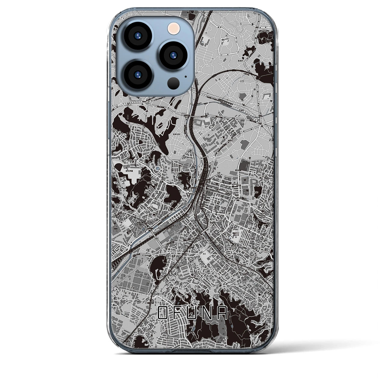 【大船(神奈川県)】地図柄iPhoneケース(クリアタイプ)