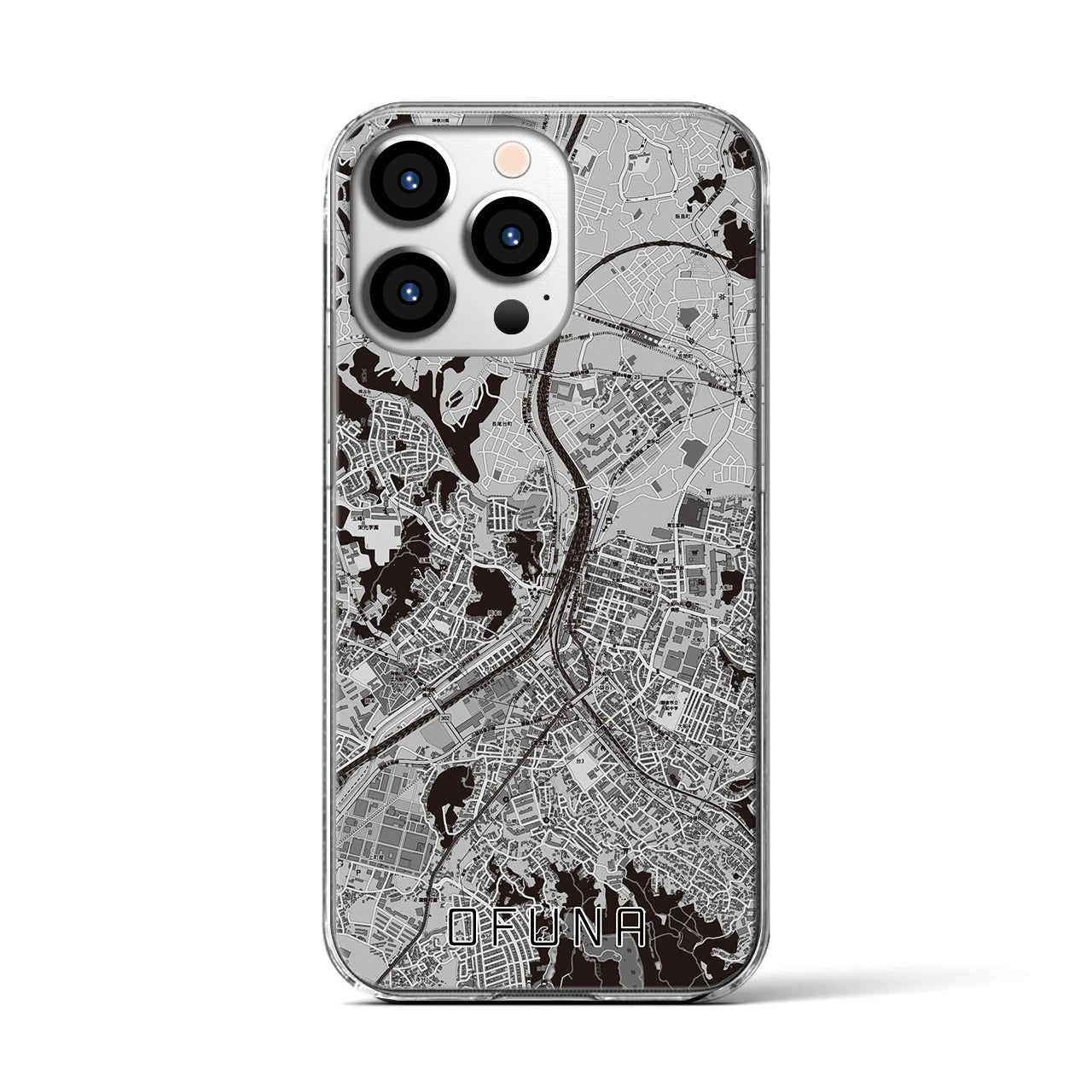 【大船(神奈川県)】地図柄iPhoneケース(クリアタイプ)