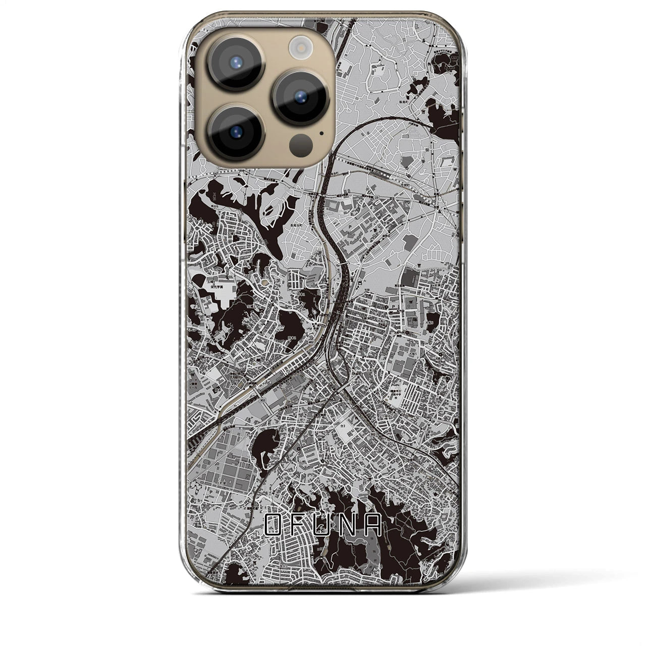 【大船(神奈川県)】地図柄iPhoneケース(クリアタイプ)