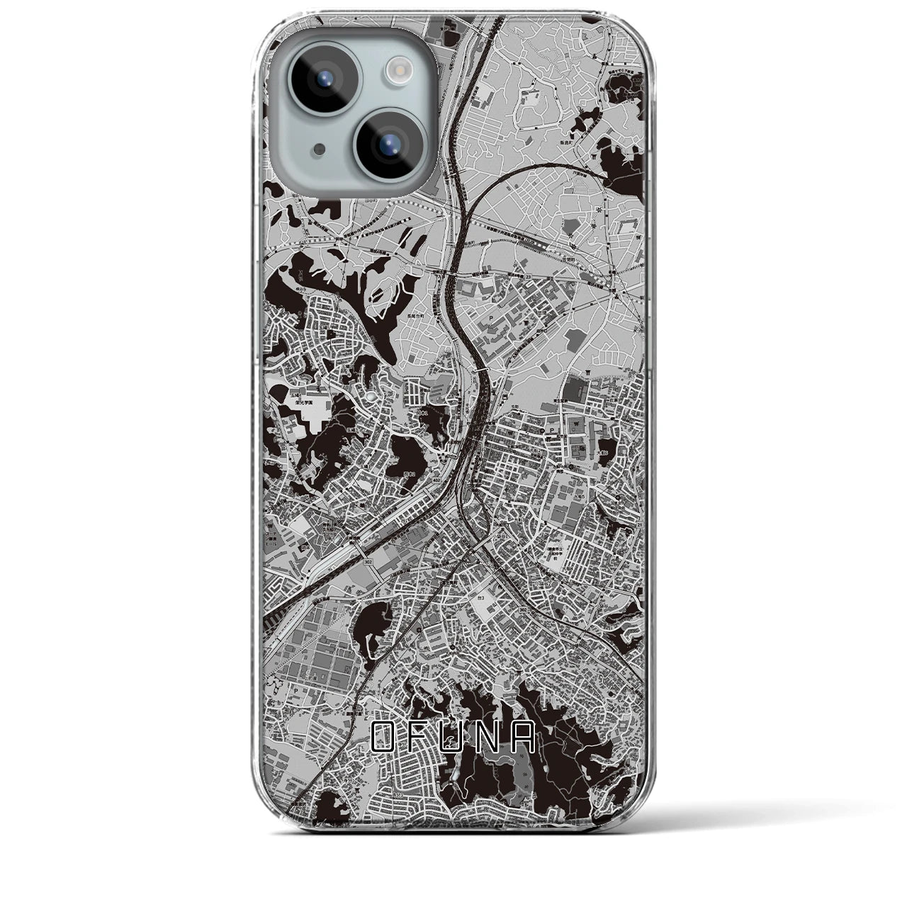 【大船(神奈川県)】地図柄iPhoneケース(クリアタイプ)