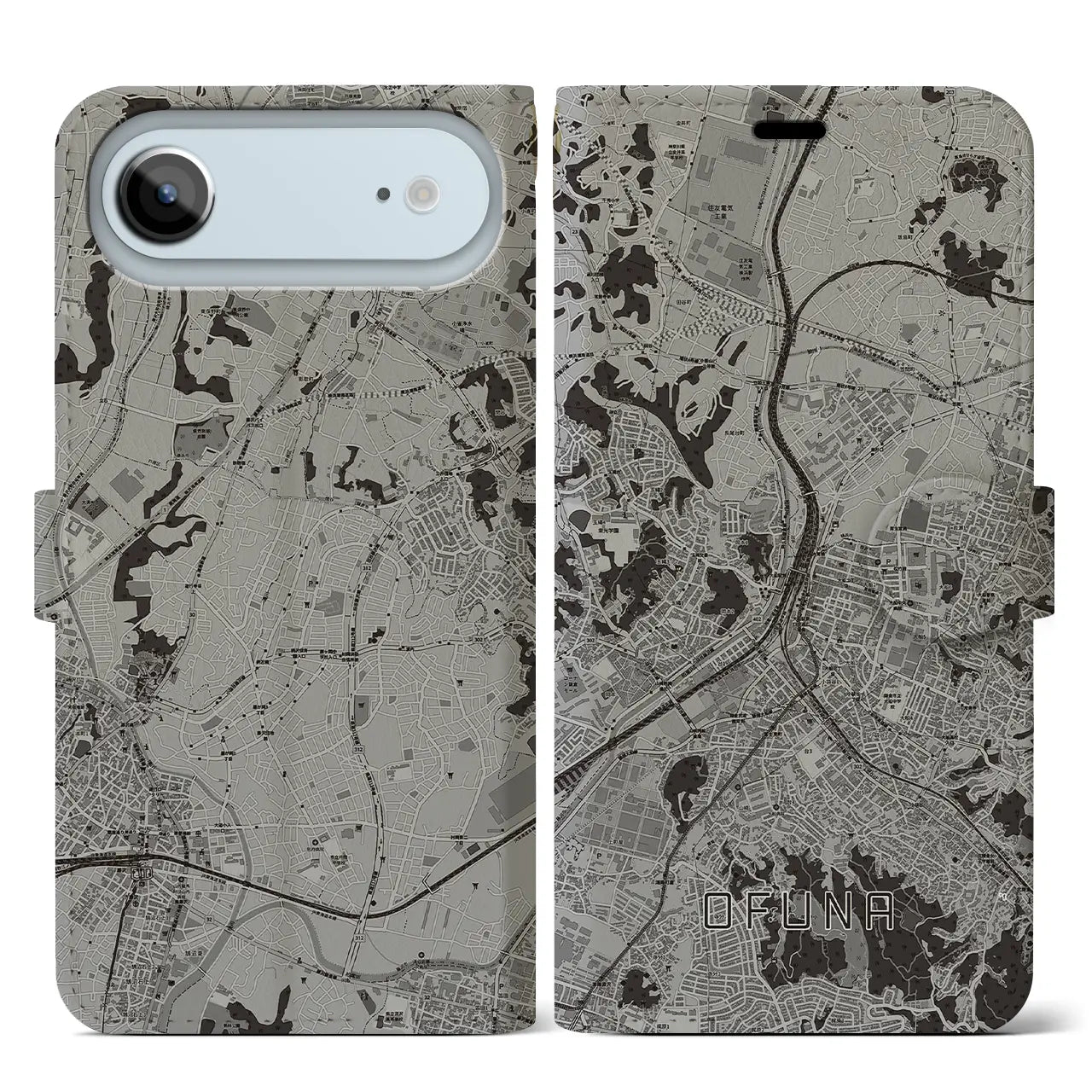 【大船(神奈川県)】地図柄iPhoneケース(手帳タイプ)