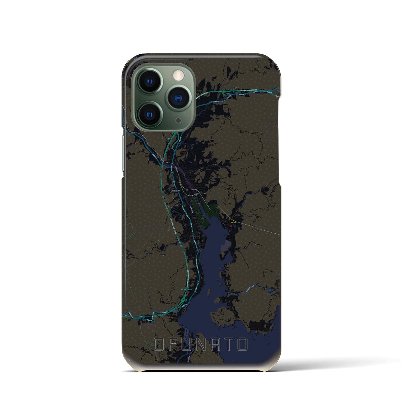 【大船渡(岩手県)】地図柄iPhoneケース(バックカバータイプ)