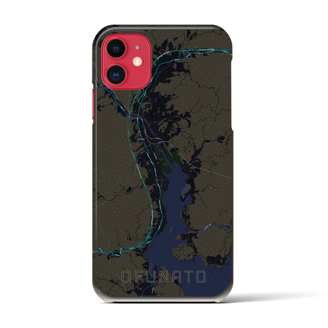 【大船渡(岩手県)】地図柄iPhoneケース(バックカバータイプ)
