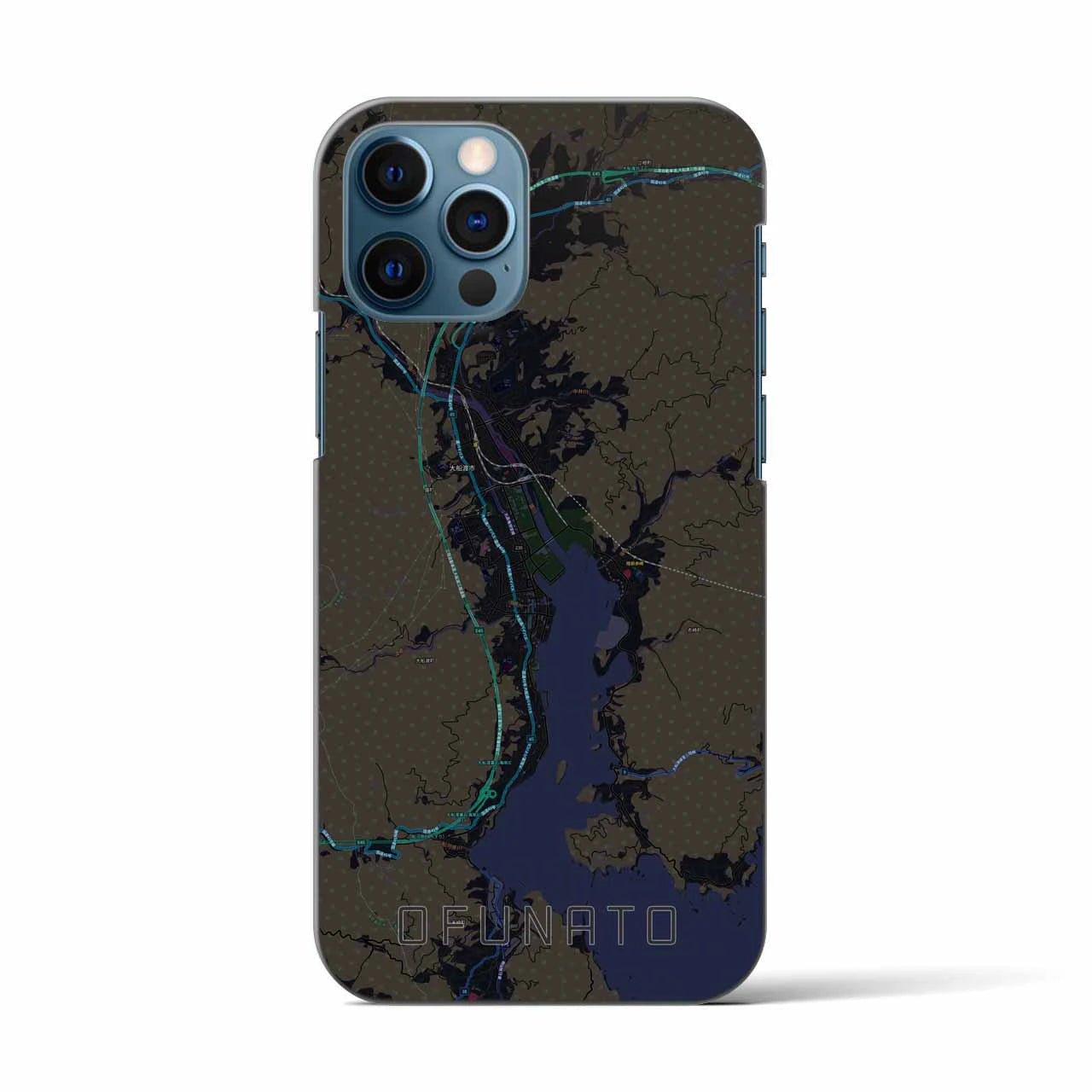 【大船渡(岩手県)】地図柄iPhoneケース(バックカバータイプ)