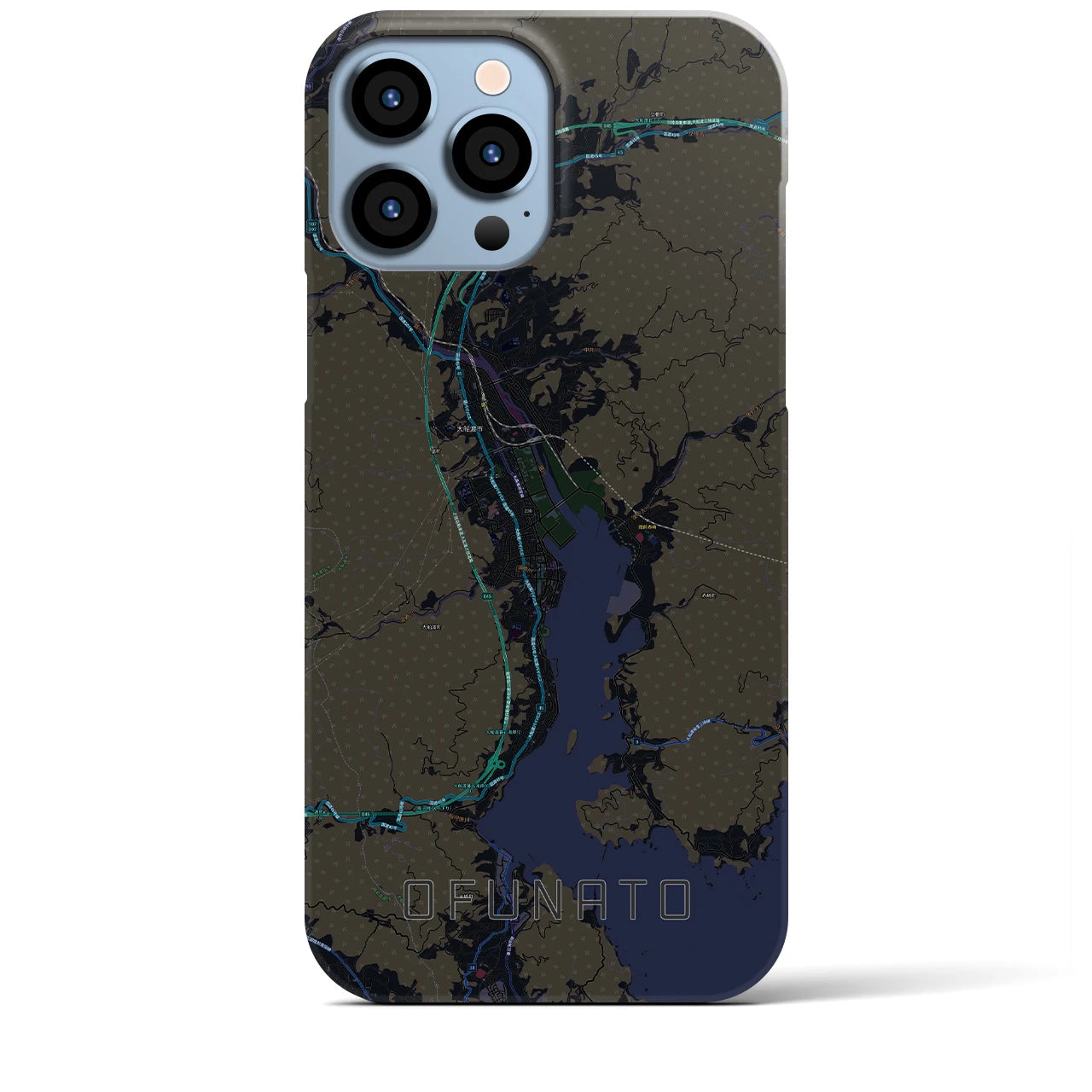 【大船渡(岩手県)】地図柄iPhoneケース(バックカバータイプ)