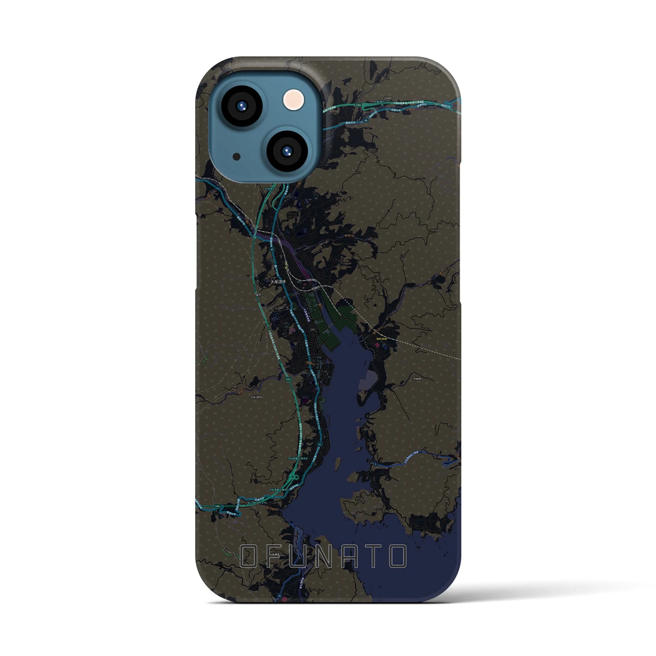 【大船渡(岩手県)】地図柄iPhoneケース(バックカバータイプ)