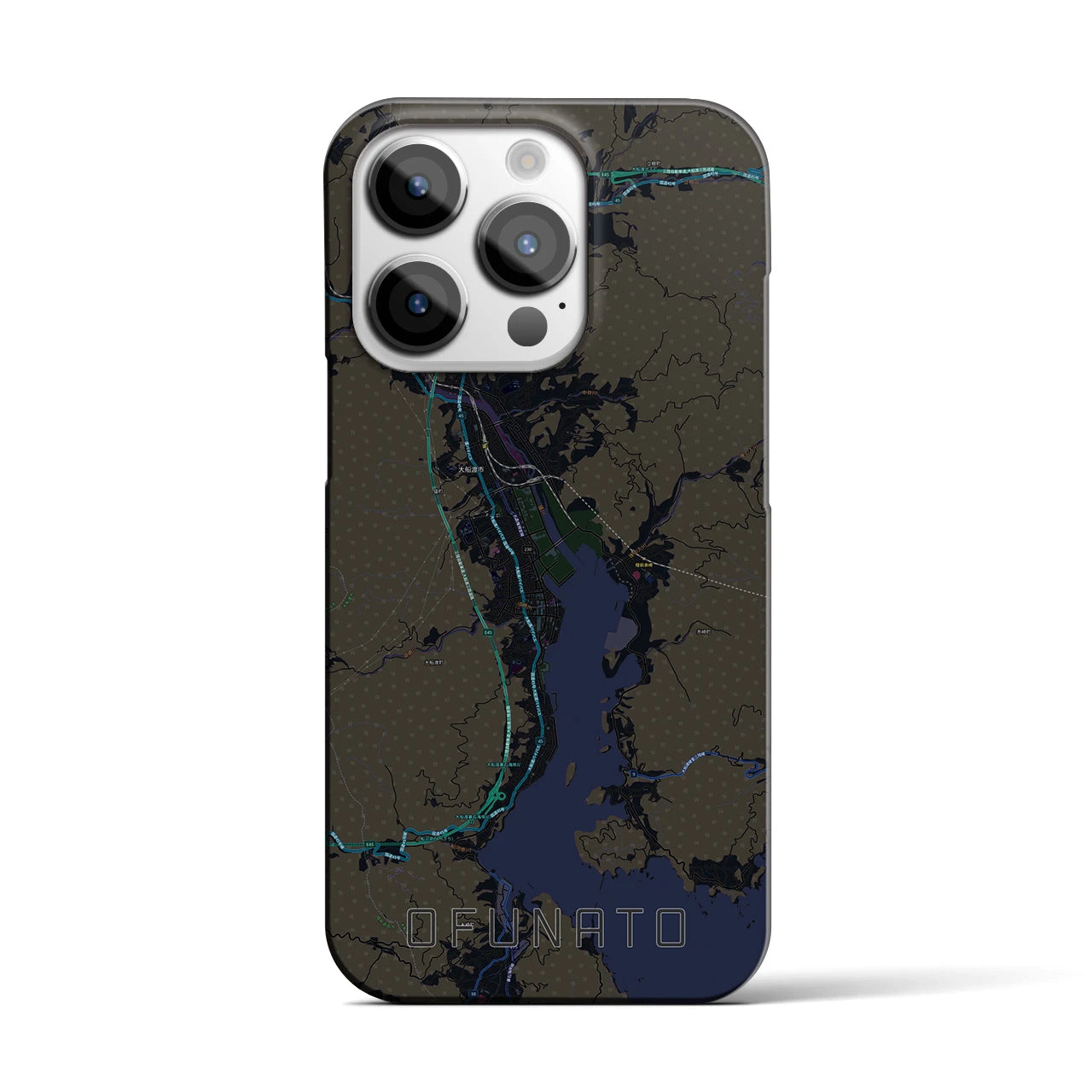 【大船渡(岩手県)】地図柄iPhoneケース(バックカバータイプ)