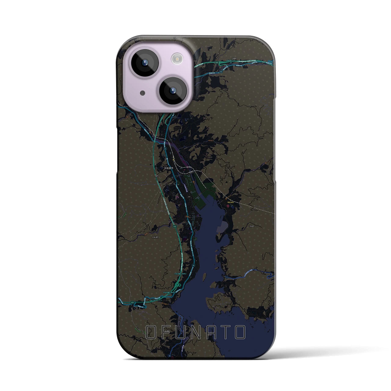 【大船渡(岩手県)】地図柄iPhoneケース(バックカバータイプ)