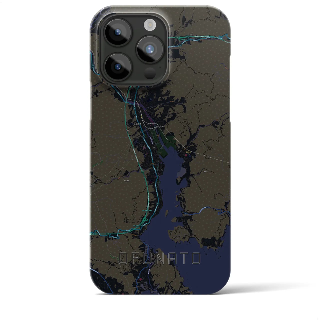 【大船渡(岩手県)】地図柄iPhoneケース(バックカバータイプ)