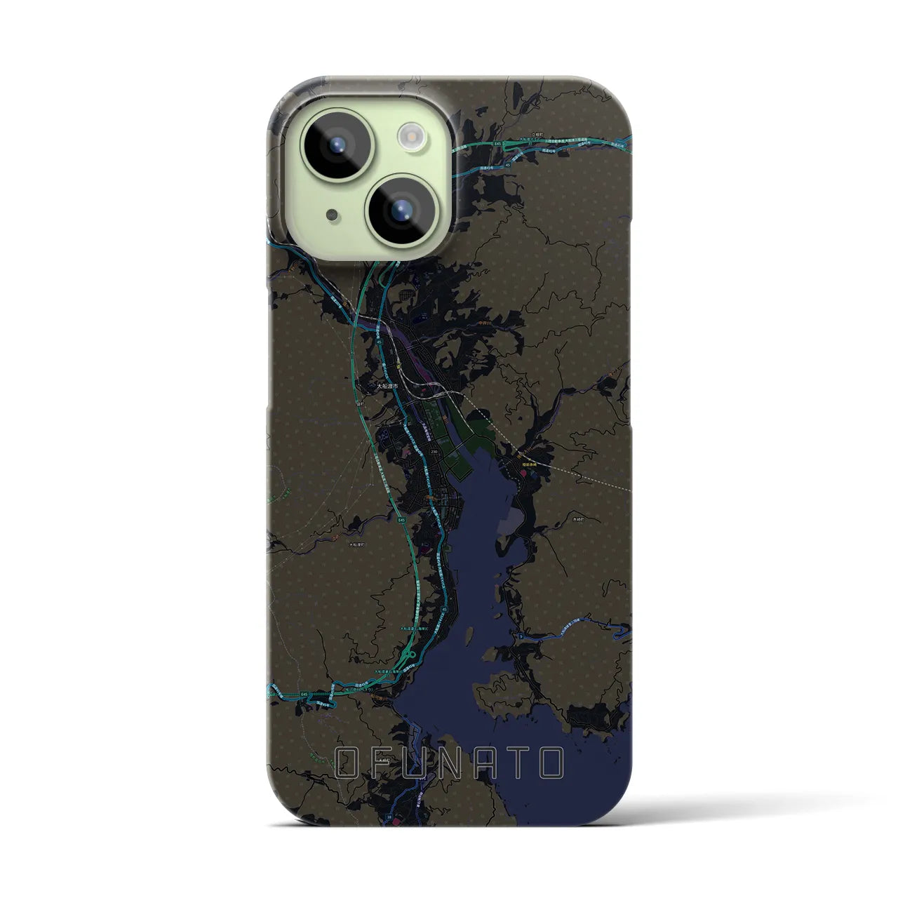 【大船渡(岩手県)】地図柄iPhoneケース(バックカバータイプ)