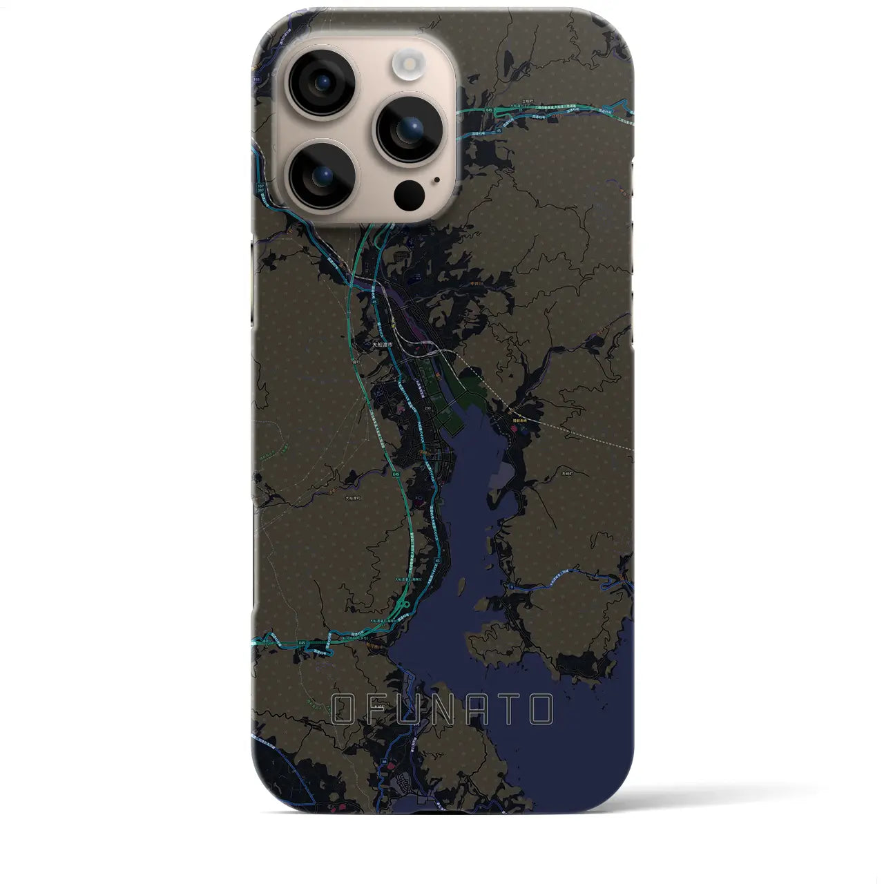 【大船渡(岩手県)】地図柄iPhoneケース(バックカバータイプ)