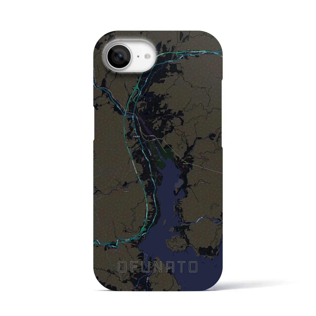 【大船渡(岩手県)】地図柄iPhoneケース(バックカバータイプ)