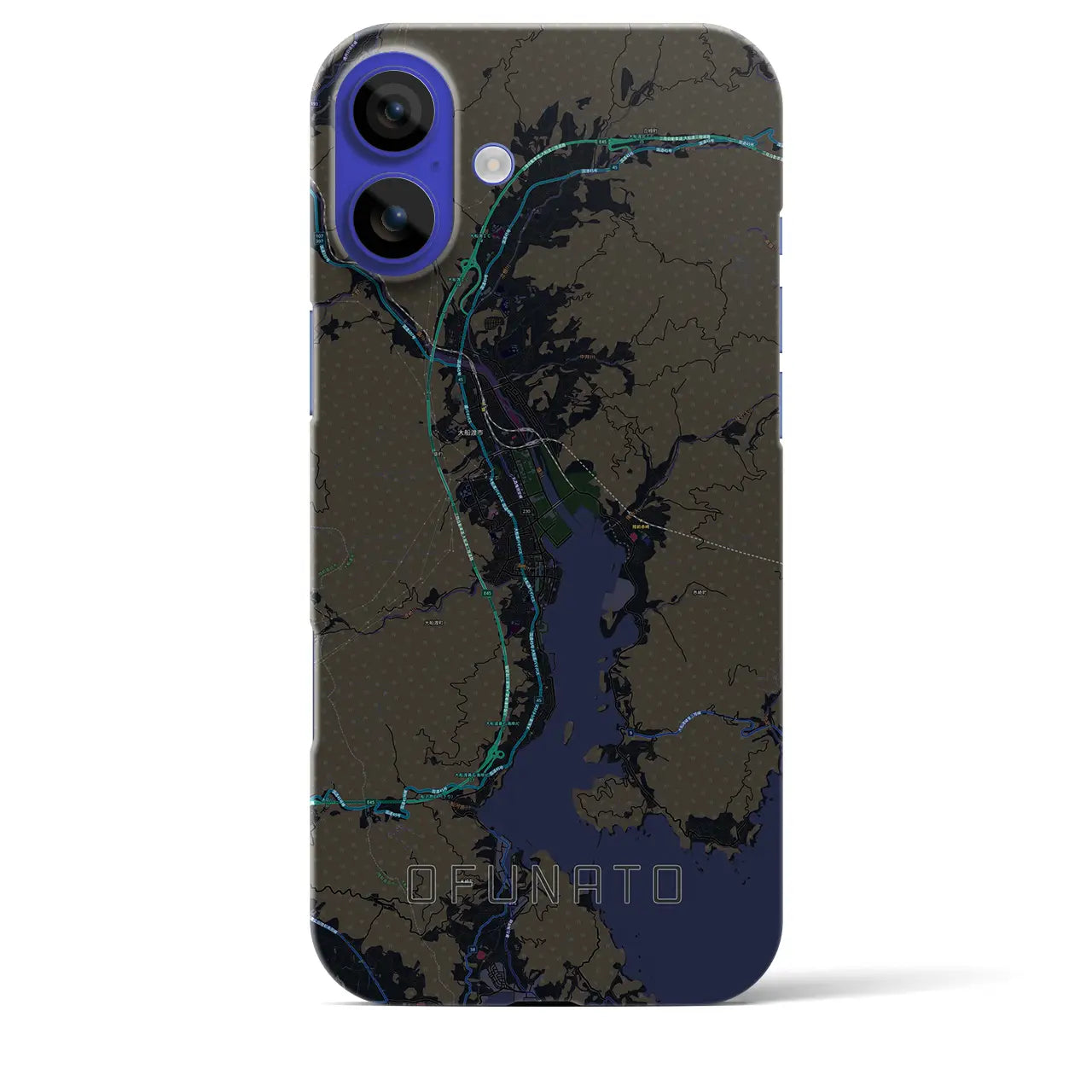【大船渡(岩手県)】地図柄iPhoneケース(バックカバータイプ)