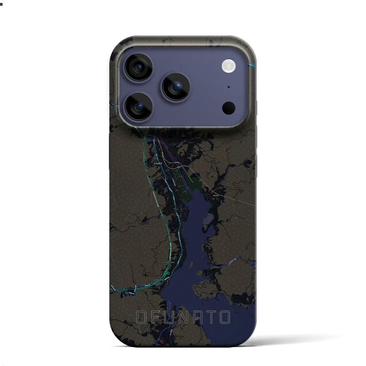 【大船渡(岩手県)】地図柄iPhoneケース(バックカバータイプ)