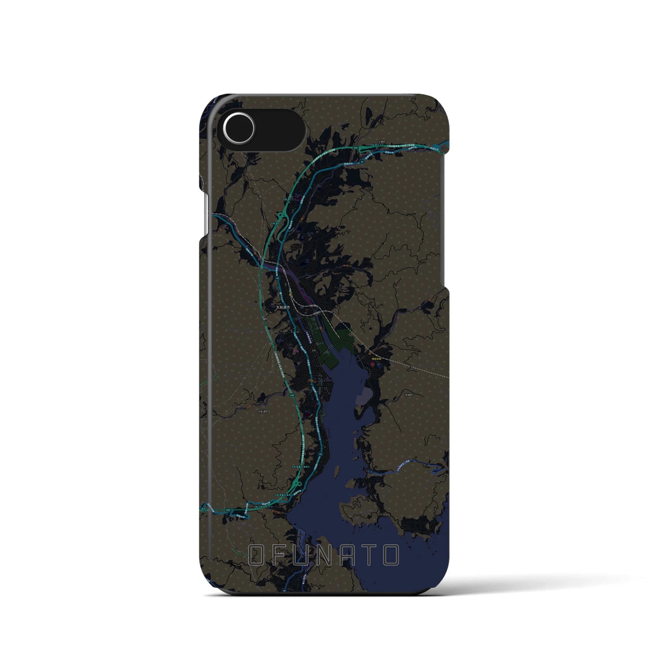 【大船渡(岩手県)】地図柄iPhoneケース(バックカバータイプ)