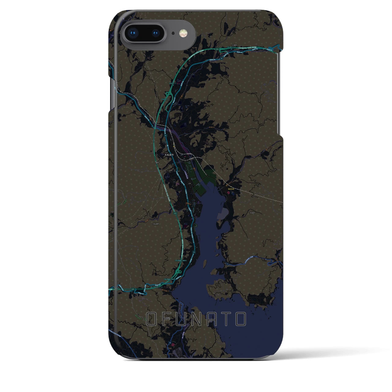 【大船渡(岩手県)】地図柄iPhoneケース(バックカバータイプ)