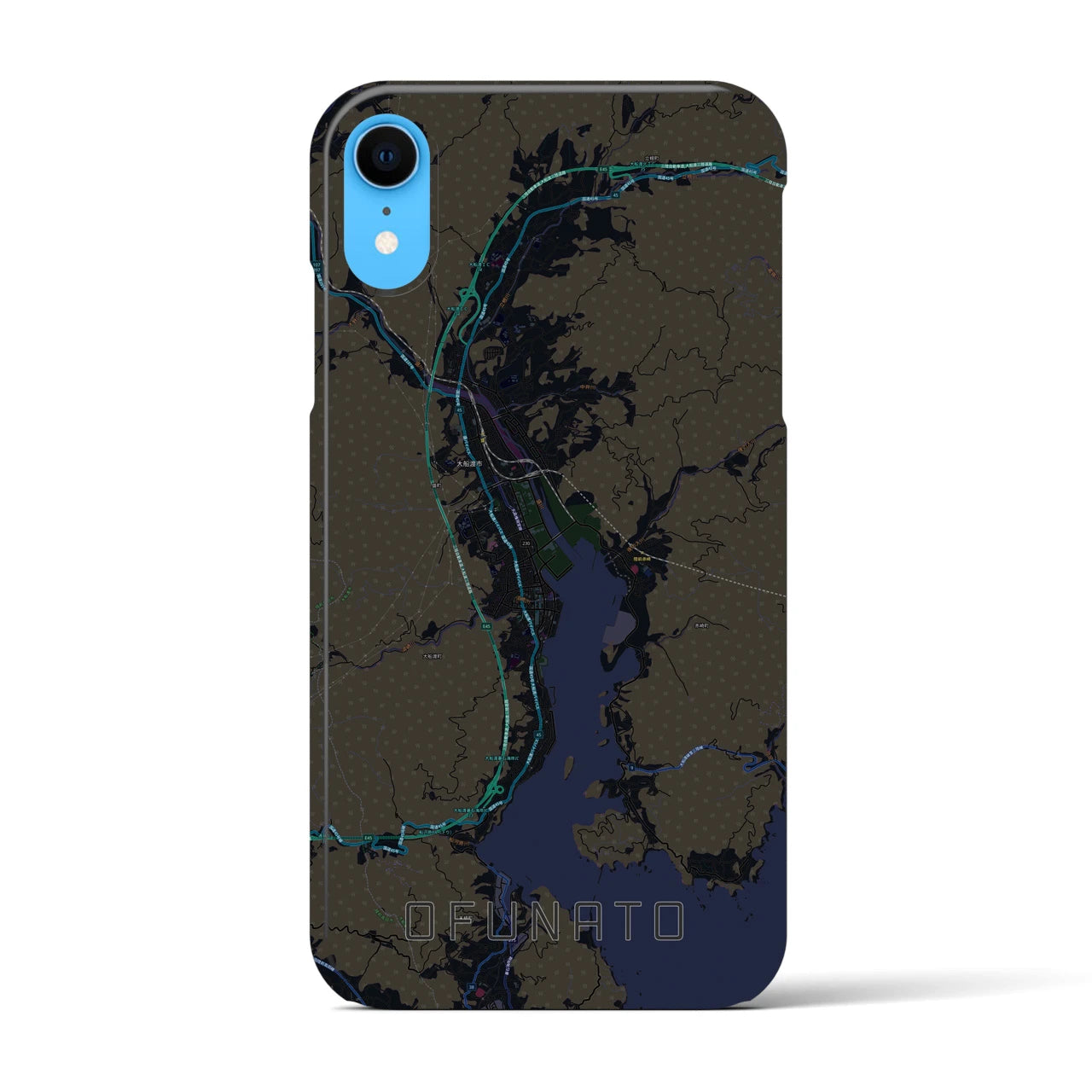 【大船渡(岩手県)】地図柄iPhoneケース(バックカバータイプ)