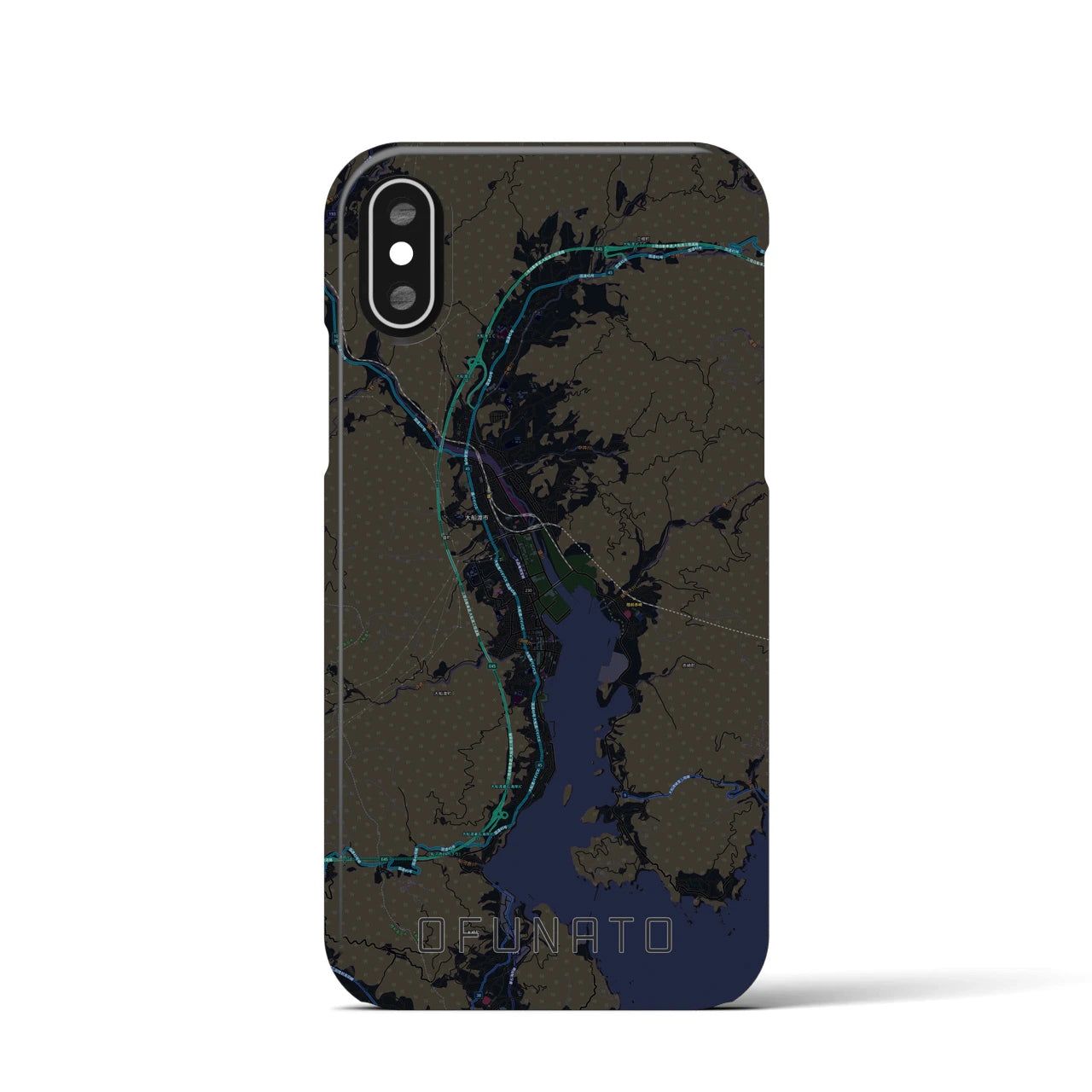 【大船渡(岩手県)】地図柄iPhoneケース(バックカバータイプ)