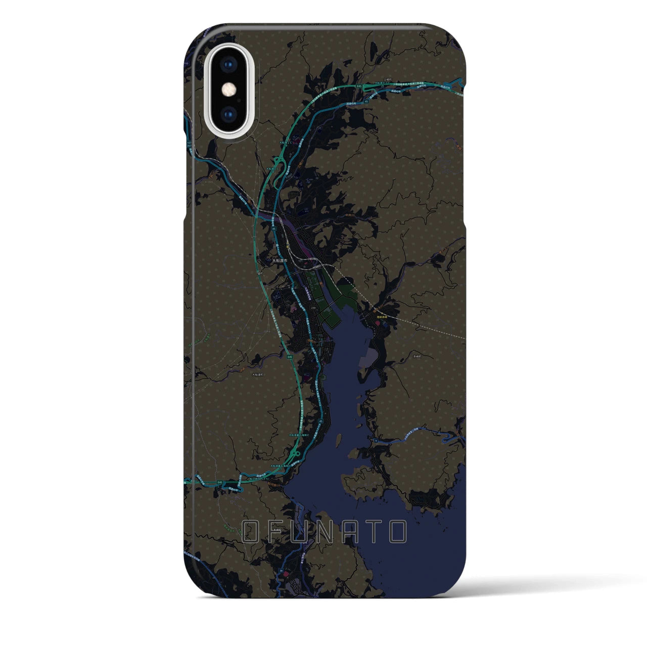 【大船渡(岩手県)】地図柄iPhoneケース(バックカバータイプ)