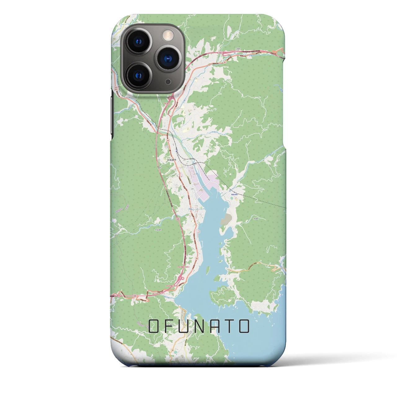 【大船渡(岩手県)】地図柄iPhoneケース(バックカバータイプ)