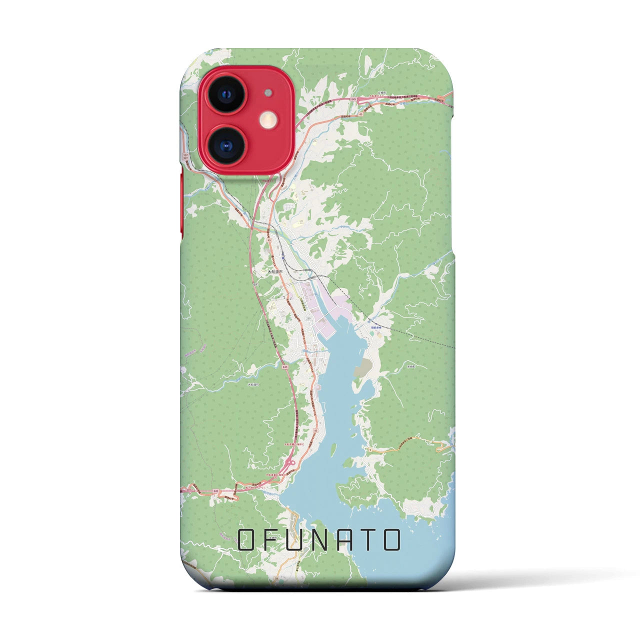 【大船渡(岩手県)】地図柄iPhoneケース(バックカバータイプ)