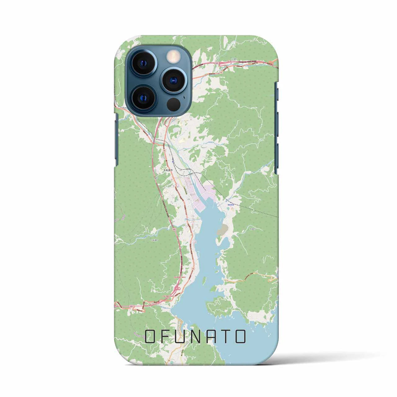 【大船渡(岩手県)】地図柄iPhoneケース(バックカバータイプ)