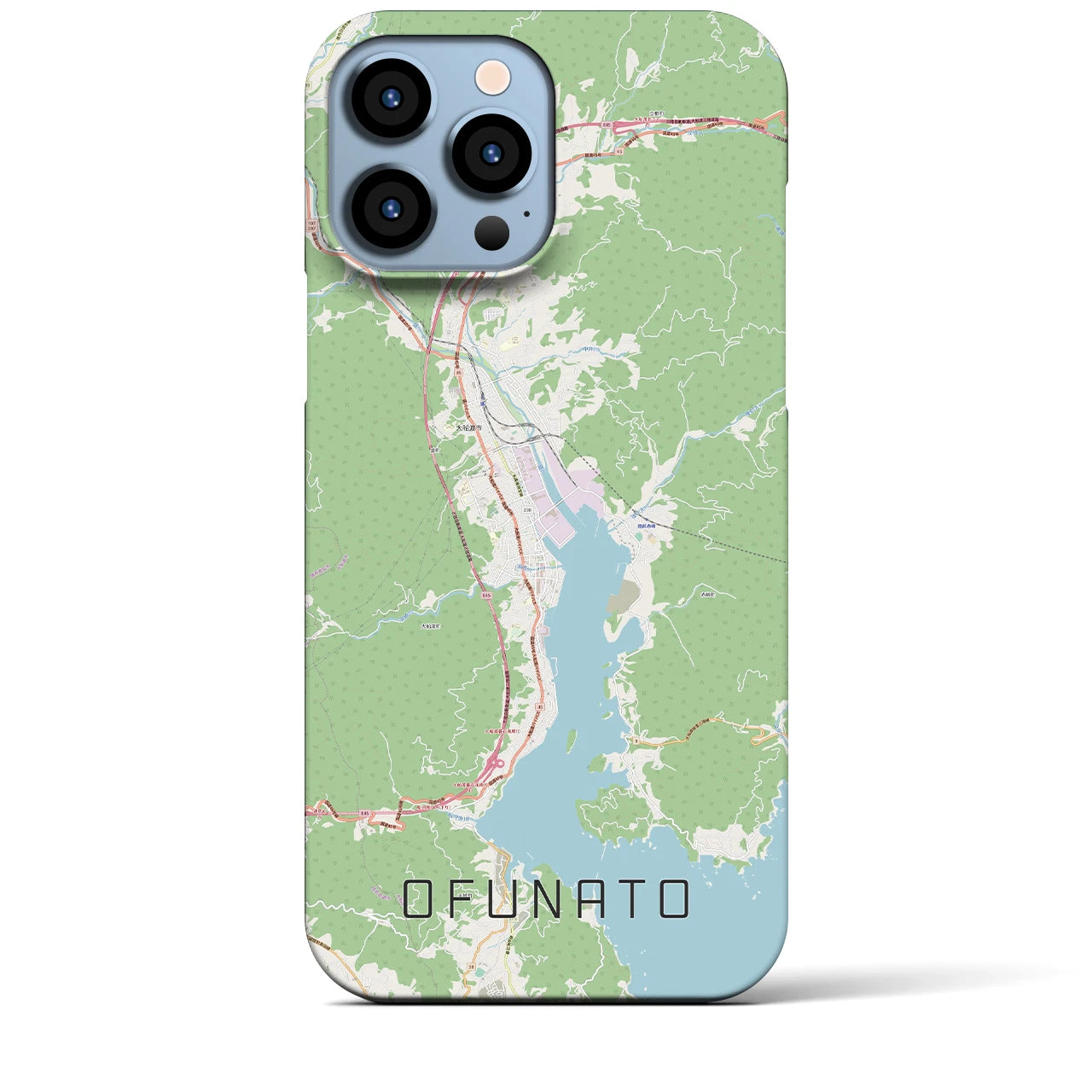 【大船渡(岩手県)】地図柄iPhoneケース(バックカバータイプ)
