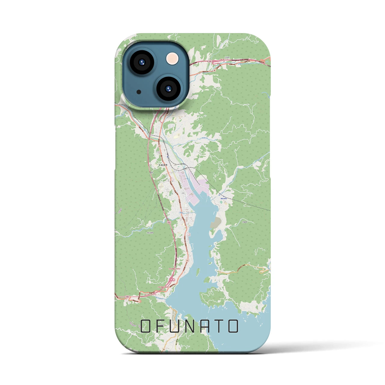 【大船渡(岩手県)】地図柄iPhoneケース(バックカバータイプ)