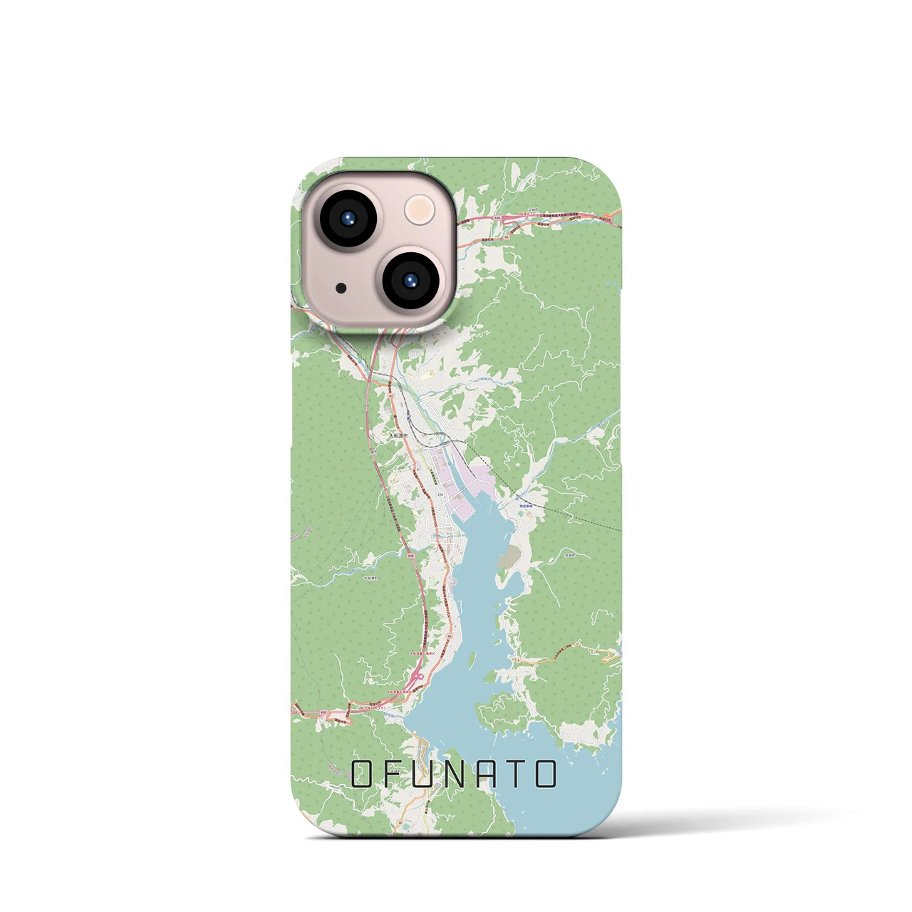 【大船渡(岩手県)】地図柄iPhoneケース(バックカバータイプ)