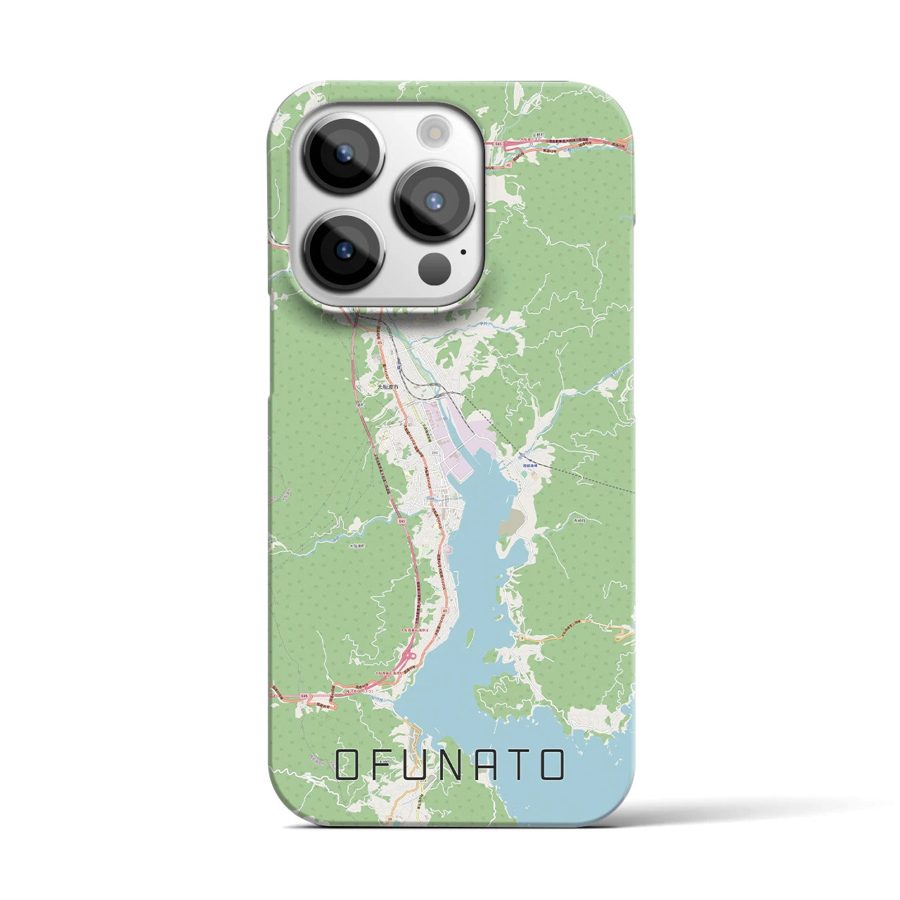 【大船渡(岩手県)】地図柄iPhoneケース(バックカバータイプ)