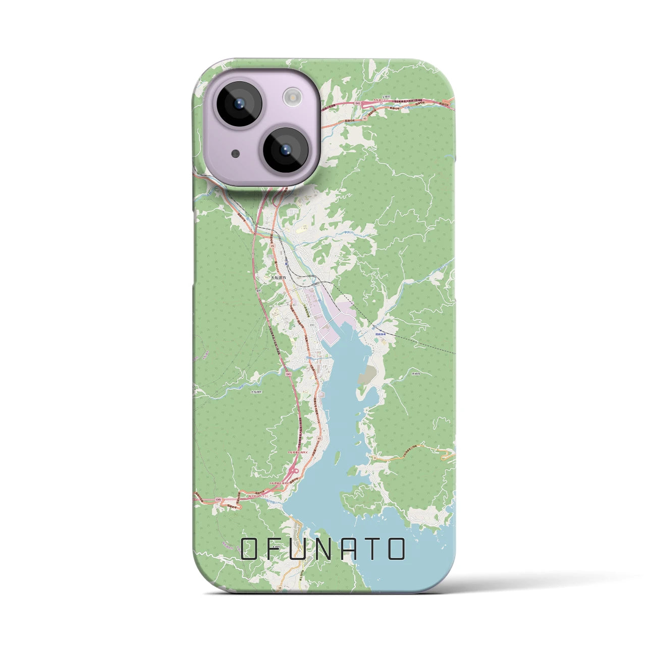 【大船渡(岩手県)】地図柄iPhoneケース(バックカバータイプ)