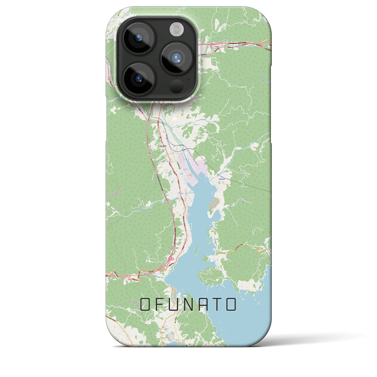 【大船渡(岩手県)】地図柄iPhoneケース(バックカバータイプ)