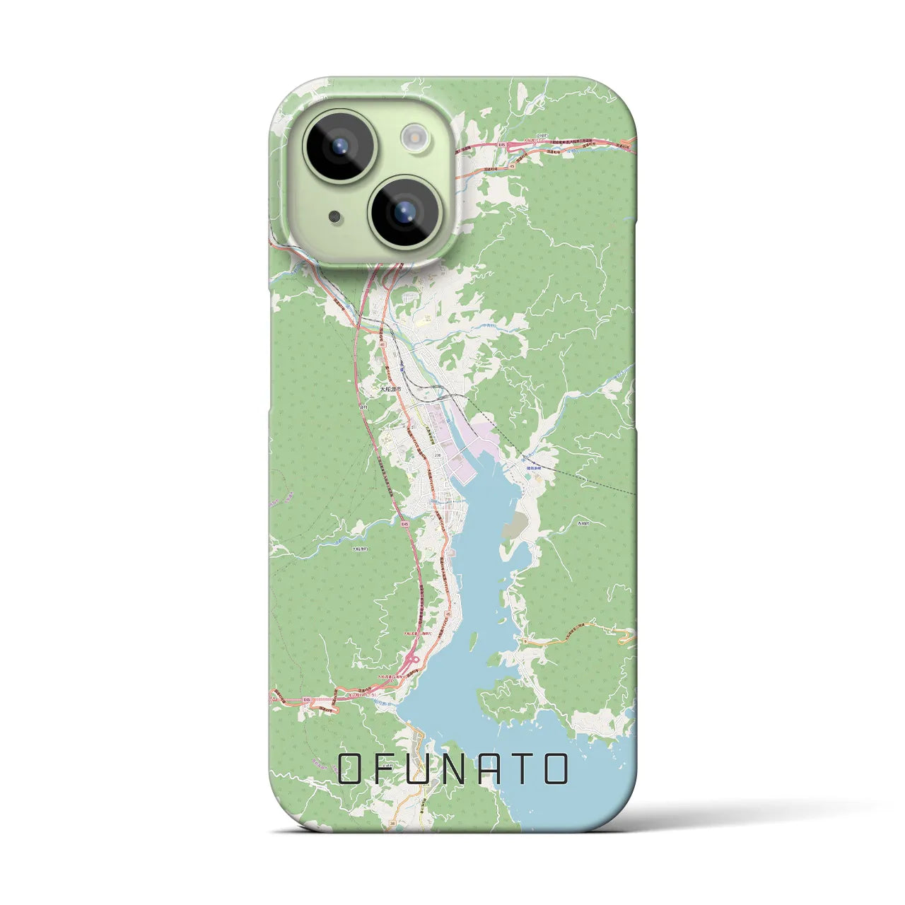 【大船渡(岩手県)】地図柄iPhoneケース(バックカバータイプ)