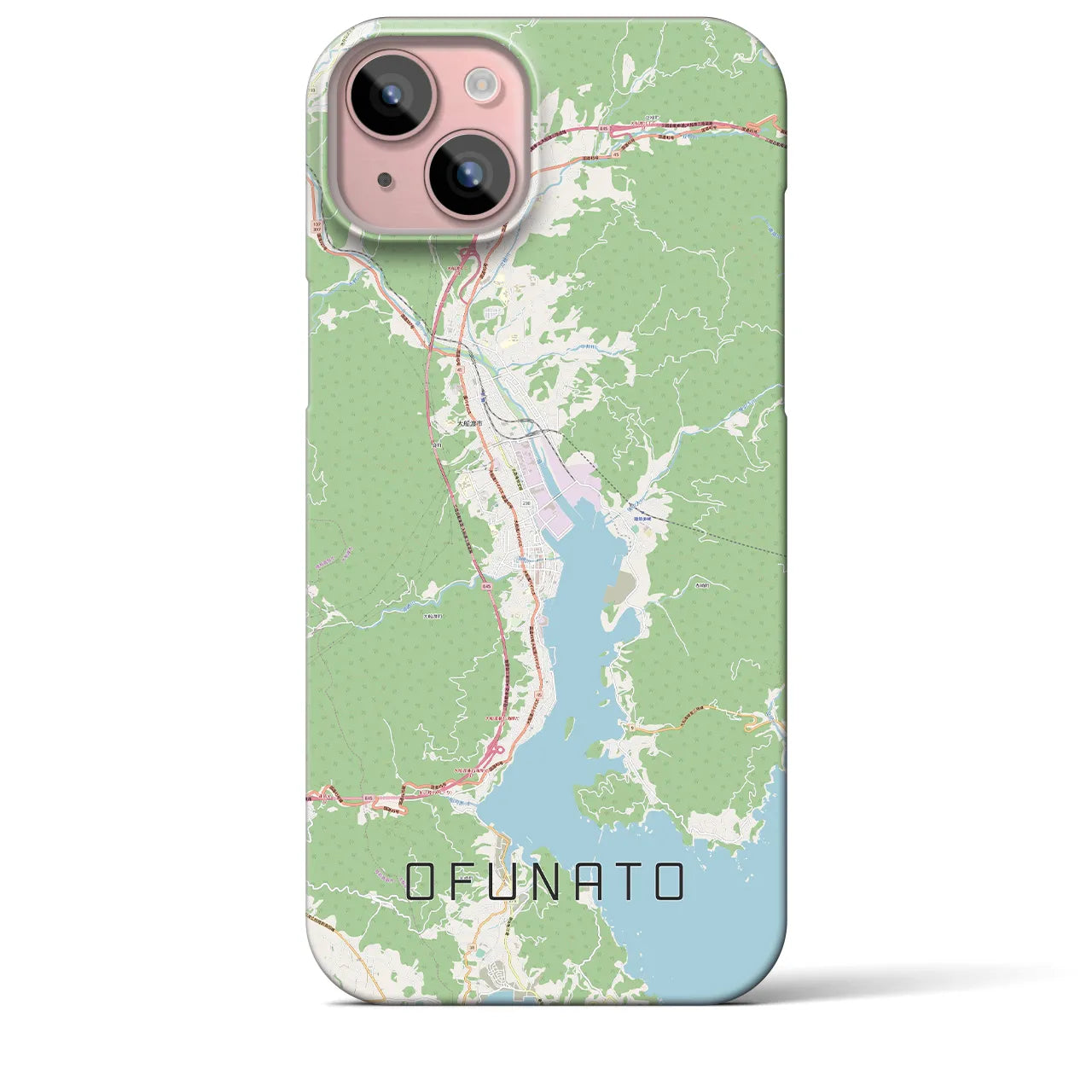 【大船渡(岩手県)】地図柄iPhoneケース(バックカバータイプ)