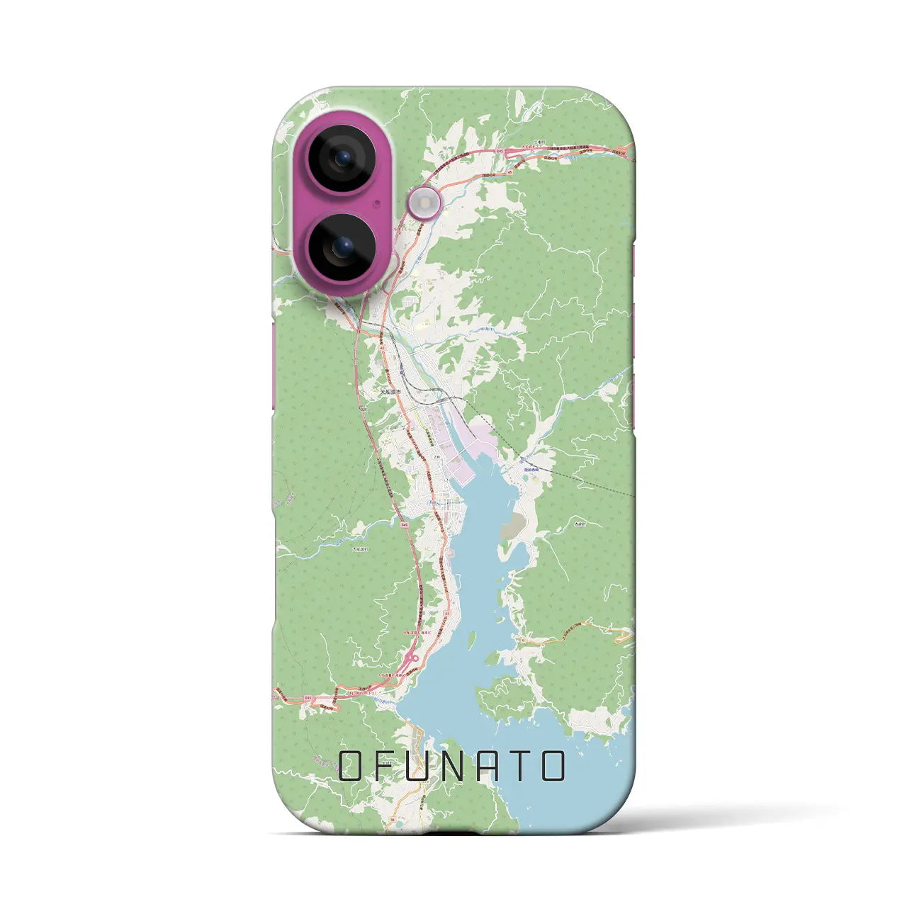 【大船渡(岩手県)】地図柄iPhoneケース(バックカバータイプ)